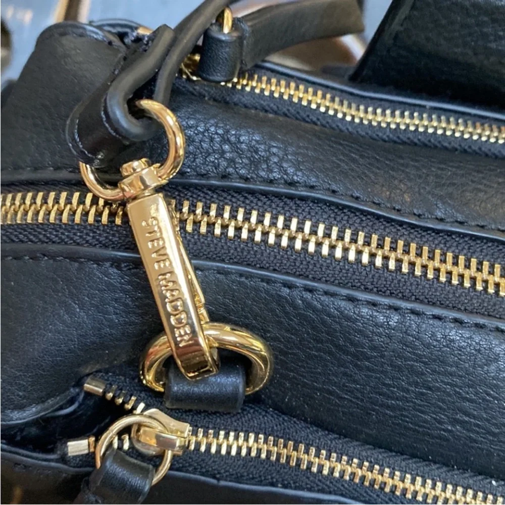 Vince Camuto Jayde Satchel‎ Black Leather Crossbody Bag
